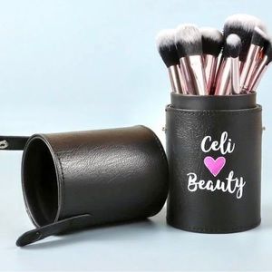 Makeup Brushes in travel case